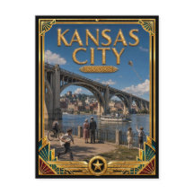 Kansas City Kansas Vintage Art Deco Gouden Tijdper