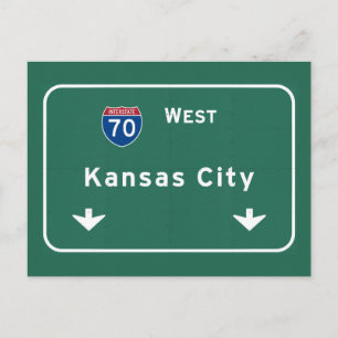 Kansas City KC Missouri Interstate Highway Freeway Briefkaart