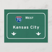 Kansas City KC Missouri Interstate Highway Freeway Briefkaart (Voorkant)
