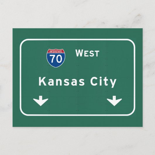 Kansas City KC Missouri Interstate Highway Freeway Briefkaart (Voorkant)