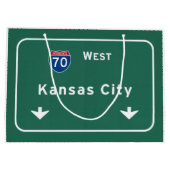Kansas City KC Missouri Interstate Highway Freeway Groot Cadeauzakje (Achterkant)
