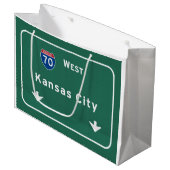Kansas City KC Missouri Interstate Highway Freeway Groot Cadeauzakje (Voorkant Gekanteld)