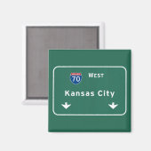 Kansas City KC Missouri Interstate Highway Freeway Magneet (Voorkant / Achterkant)