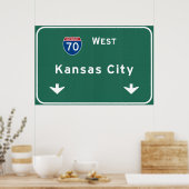 Kansas City KC Missouri Interstate Highway Freeway Poster (Keuken)