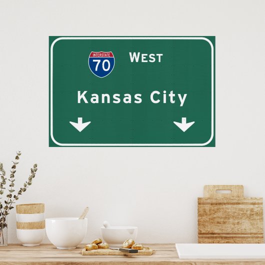 Kansas City KC Missouri Interstate Highway Freeway Poster (Keuken)