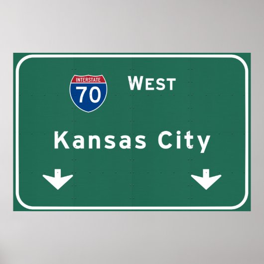 Kansas City KC Missouri Interstate Highway Freeway Poster (Voorkant)