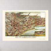 Kansas City, KS Panoramic Map - 1895 Poster (Voorkant)