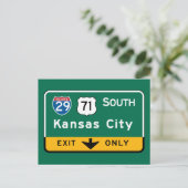 Kansas City, KS Road Sign Briefkaart (Staand voorkant)