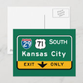 Kansas City, KS Road Sign Briefkaart (Voorkant / Achterkant)