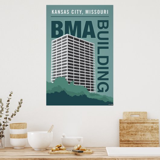 Kansas City Landmarks: BMA Building - 24 x 36 Poster (Keuken)
