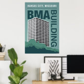Kansas City Landmarks: BMA Building - 24 x 36 Poster (Thuiskantoor)