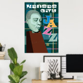 Kansas City Landmarks: KC Jazz - 24 x 36 Poster (Thuiskantoor)