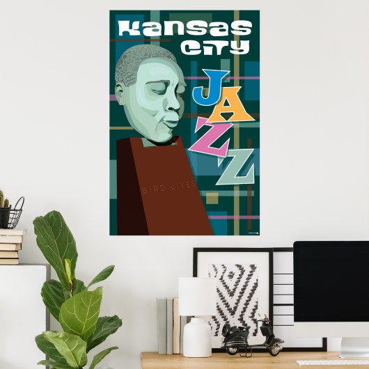Kansas City Landmarks: KC Jazz - 24 x 36 Poster (Thuiskantoor)