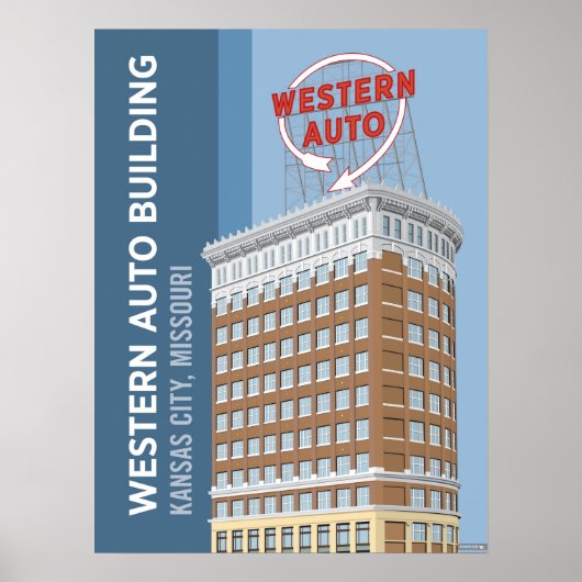 Kansas City Landmarks: Westerne auto - 18 x 24 Poster (Voorkant)