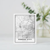 Kansas City Map Feestdagenkaart (Staand voorkant)