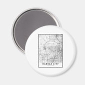 Kansas City Map Magneet (Voorkant / Achterkant)