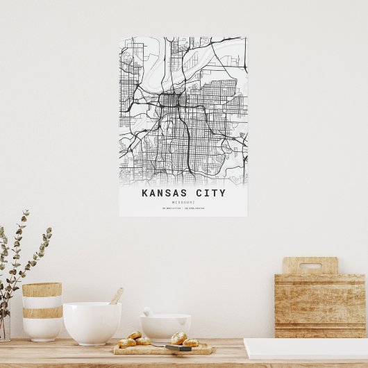 Kansas City Map Poster (Keuken)