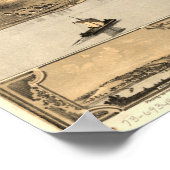 Kansas City Missouri 1869 Antiek Panorama Poster (Hoek)