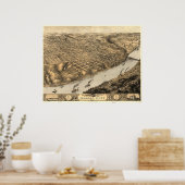 Kansas City Missouri 1869 Antiek Panorama Poster (Keuken)