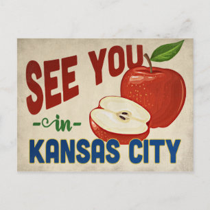 Kansas City Missouri Apple - Vintage Travel Briefkaart