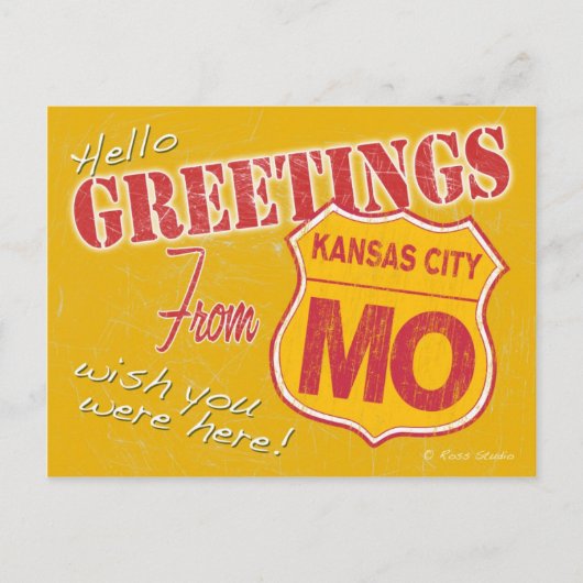 Kansas City Missouri Briefkaart (Voorkant)