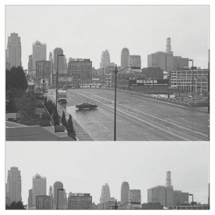 Kansas City, Missouri Cityscape Photo Fabric Stof