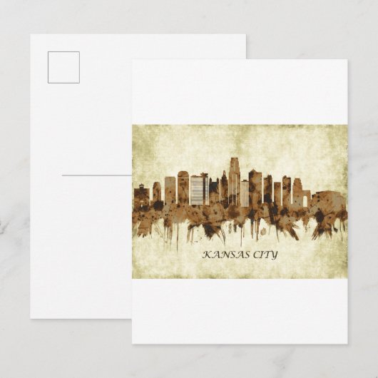 Kansas City Missouri Cityscape Uitnodiging Briefkaart (Voorkant / Achterkant)