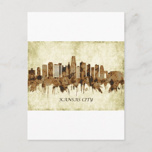 Kansas City Missouri Cityscape Uitnodiging Briefkaart (Voorkant)
