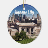 Kansas City Missouri - Foto van het centrum Keramisch Ornament (Links)
