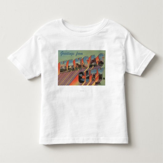 Kansas City, Missouri - Grote letterscènes Kinder Shirts (Voorkant)