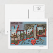 Kansas City, Missouri (hart) Briefkaart (Voorkant / Achterkant)