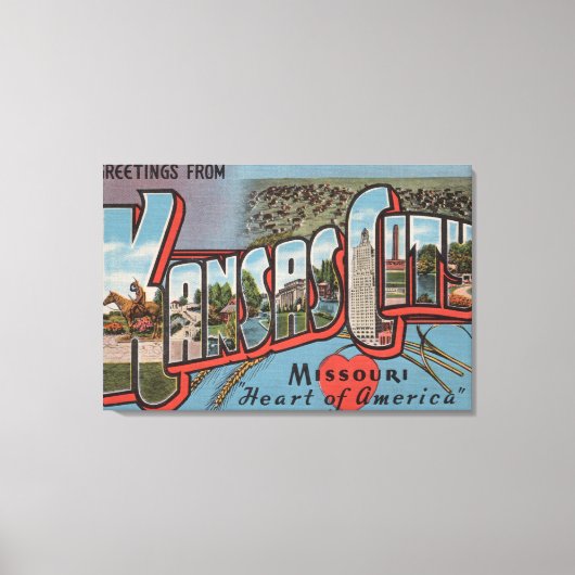 Kansas City, Missouri (hart) Canvas Afdruk (Voorkant)