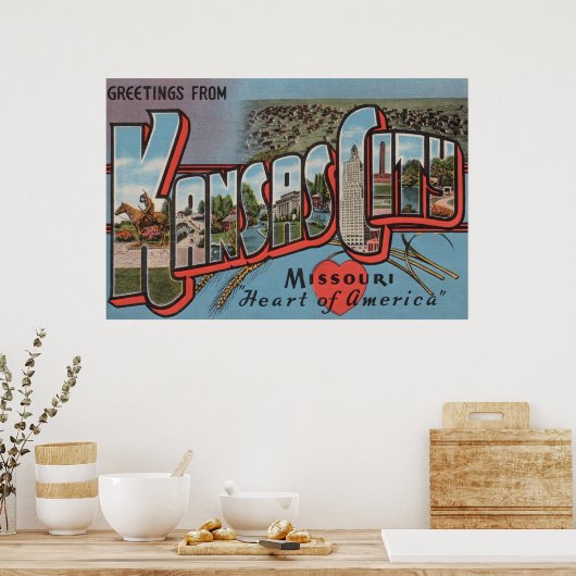 Kansas City, Missouri (hart) Poster (Keuken)