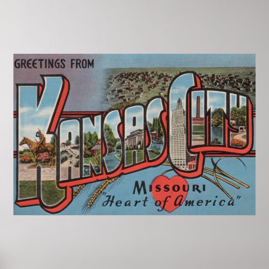 Kansas City, Missouri (hart) Poster (Voorkant)