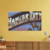 Kansas City, Missouri - Large Letter Scenes 2 Canvas Afdruk (Insitu (Woonkamer))