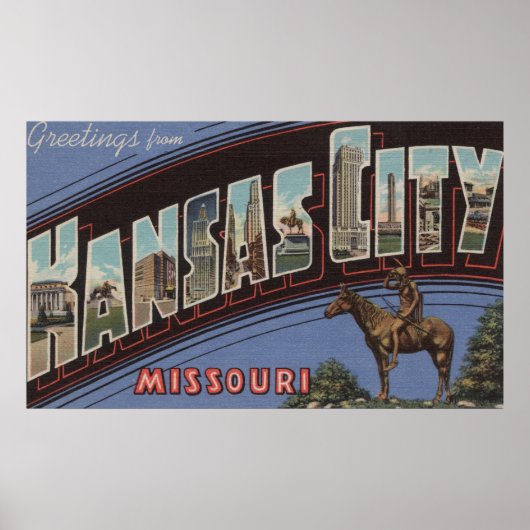 Kansas City, Missouri - Large Letter Scenes 2 Poster (Voorkant)