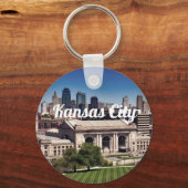 Kansas City Missouri met foto in het centrum Sleutelhanger (Voorkant)
