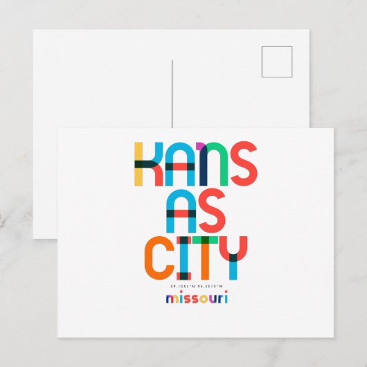 Kansas City Missouri Mid Century, Pop Art, Briefkaart (Voorkant / Achterkant)