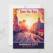 Kansas City, Missouri, Reizen Briefkaart, Save The Date (Voorkant)