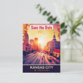 Kansas City, Missouri, Reizen Briefkaart, Save The Date (Staand voorkant)