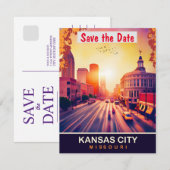 Kansas City, Missouri, Reizen Briefkaart, Save The Date (Voorkant / Achterkant)