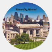 Kansas City Missouri Ronde Sticker (Voorkant)