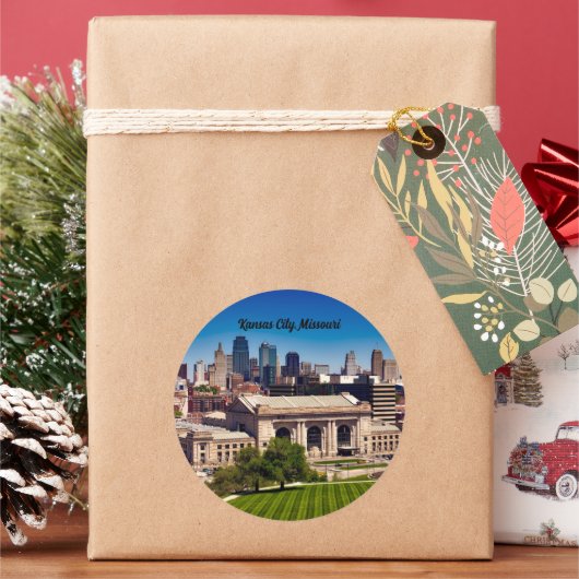 Kansas City Missouri Ronde Sticker (Feestdagen)