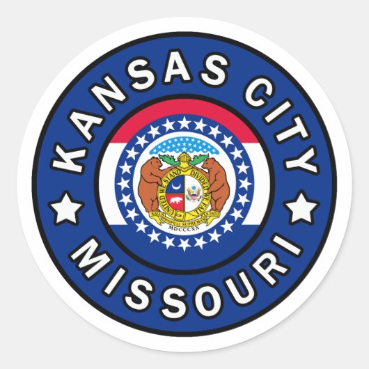 Kansas City Missouri Ronde Sticker (Voorkant)