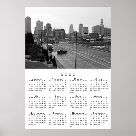 Kansas City, Missouri Skyline 2025 Kalender Poster (Voorkant)