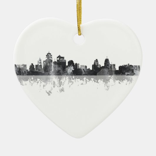 KANSAS CITY, MISSOURI SKYLINE KERAMISCH ORNAMENT (Voorkant)