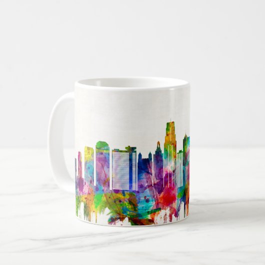Kansas City Missouri Skyline Koffiemok (Voorkant links)