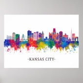 Kansas City Missouri Skyline Poster (Voorkant)