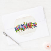 Kansas City Missouri Skyline Ronde Sticker (Envelop)