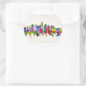 Kansas City Missouri Skyline Ronde Sticker (Tas)